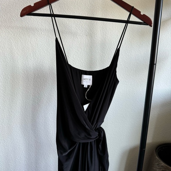 Misa‎ Los Angeles Black Veronika Wrap Maxi Dress Size XS NWT - Picture 5 of 10